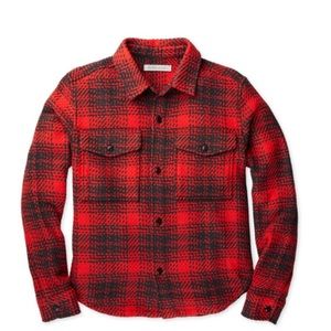 OuterKnown Cloud Weave Shirt Bright red optic plaid